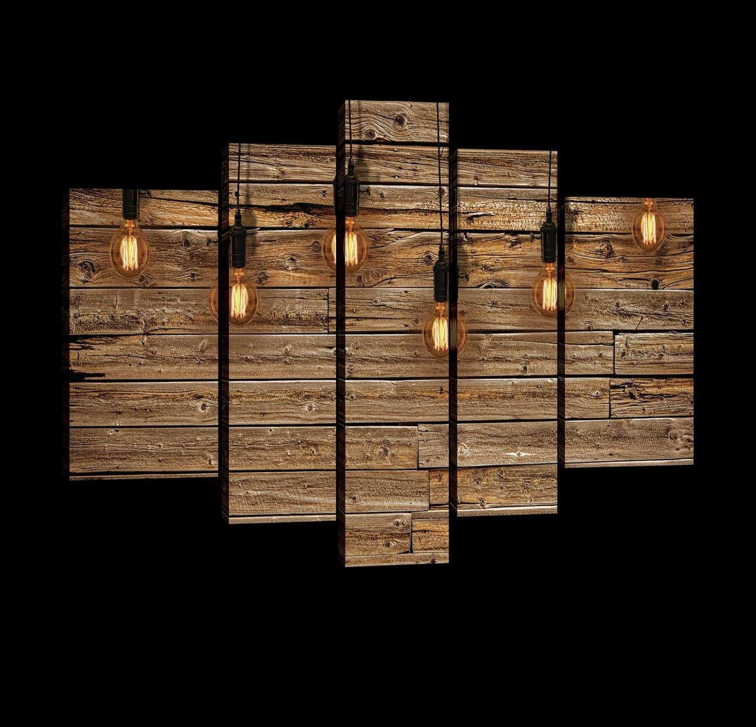 Obraz 170x100 Modulárne polyptychové drevo Edison retro loft rustikálne teplé