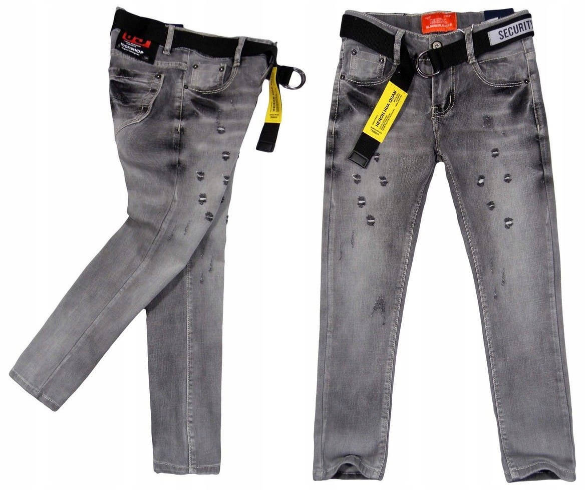 

szare Spodnie elastyczny jeans 930 Security 10Y no