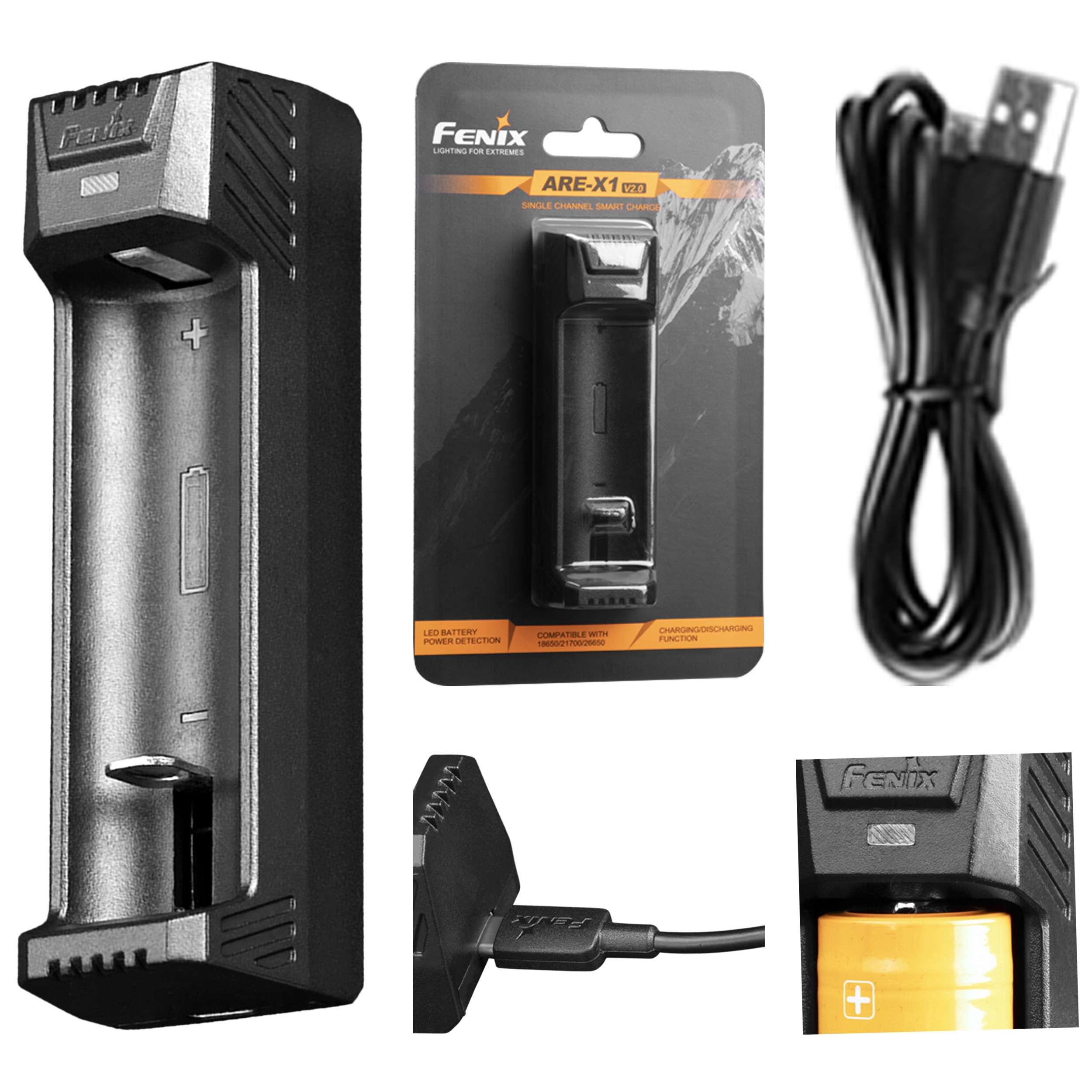 

Ładowarka Usb Fenix ARE-X1 V2.0 18650 21700 26650