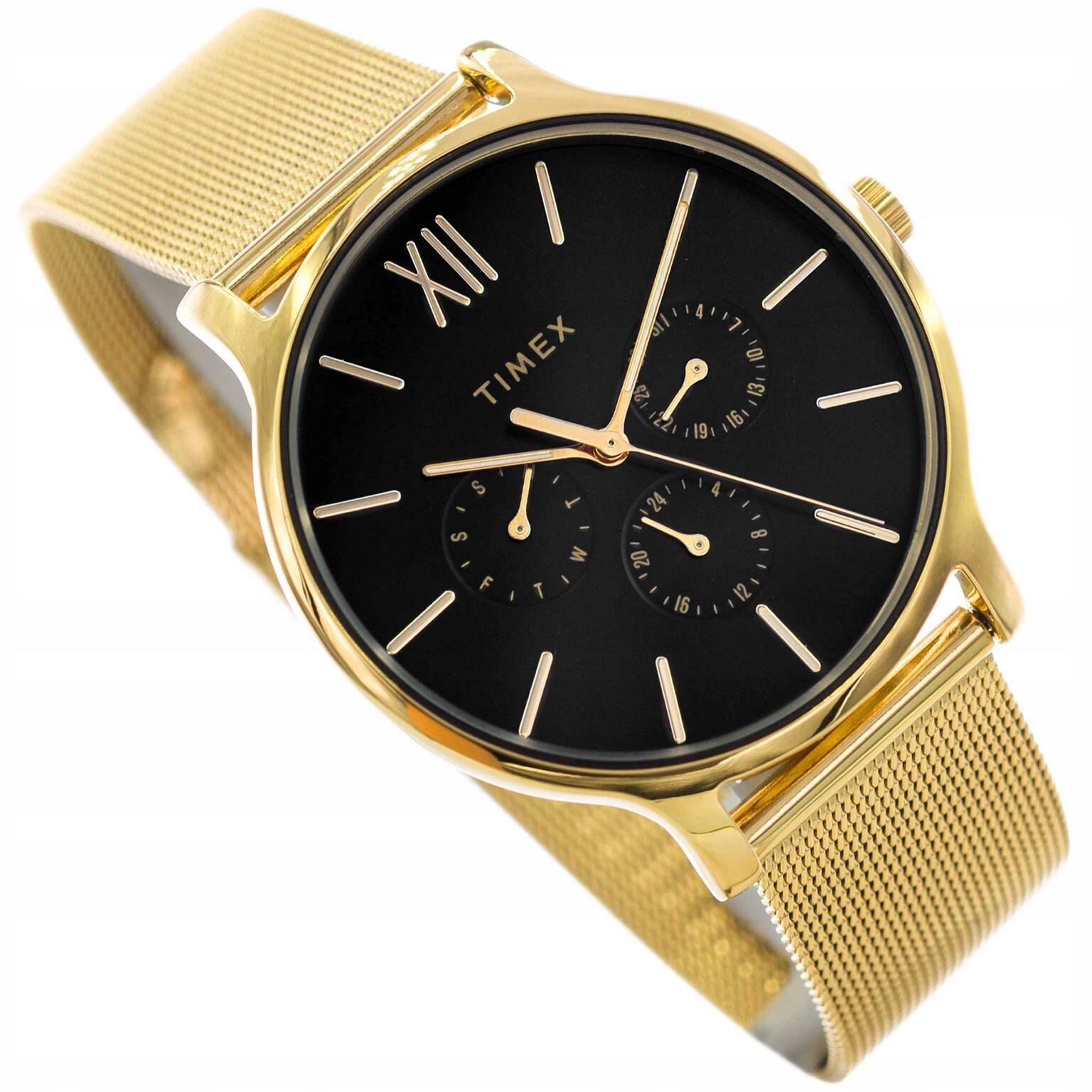 Dámské Hodinky Timex TW2W20000 Transcend Zlaté Na Ocelovém Náramku S Ukazatelem Data Datumovka