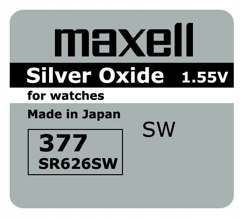 

Bateria Maxell 377 376 Sr 626 SR626 Sw Japońskie!