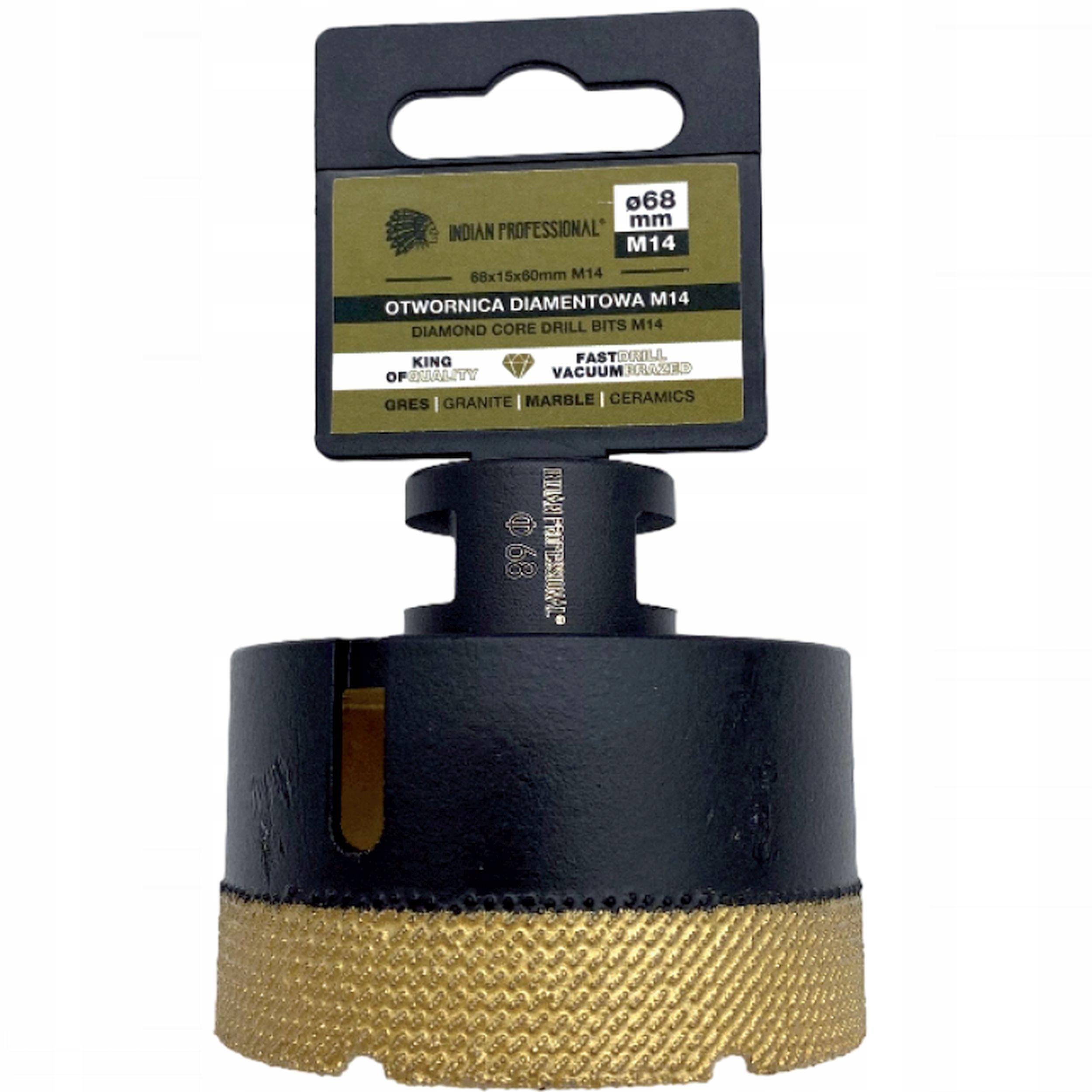 INDIAN PROFESSIONAL Otwornica diamentowa koronka do gresu, płytek 68mm