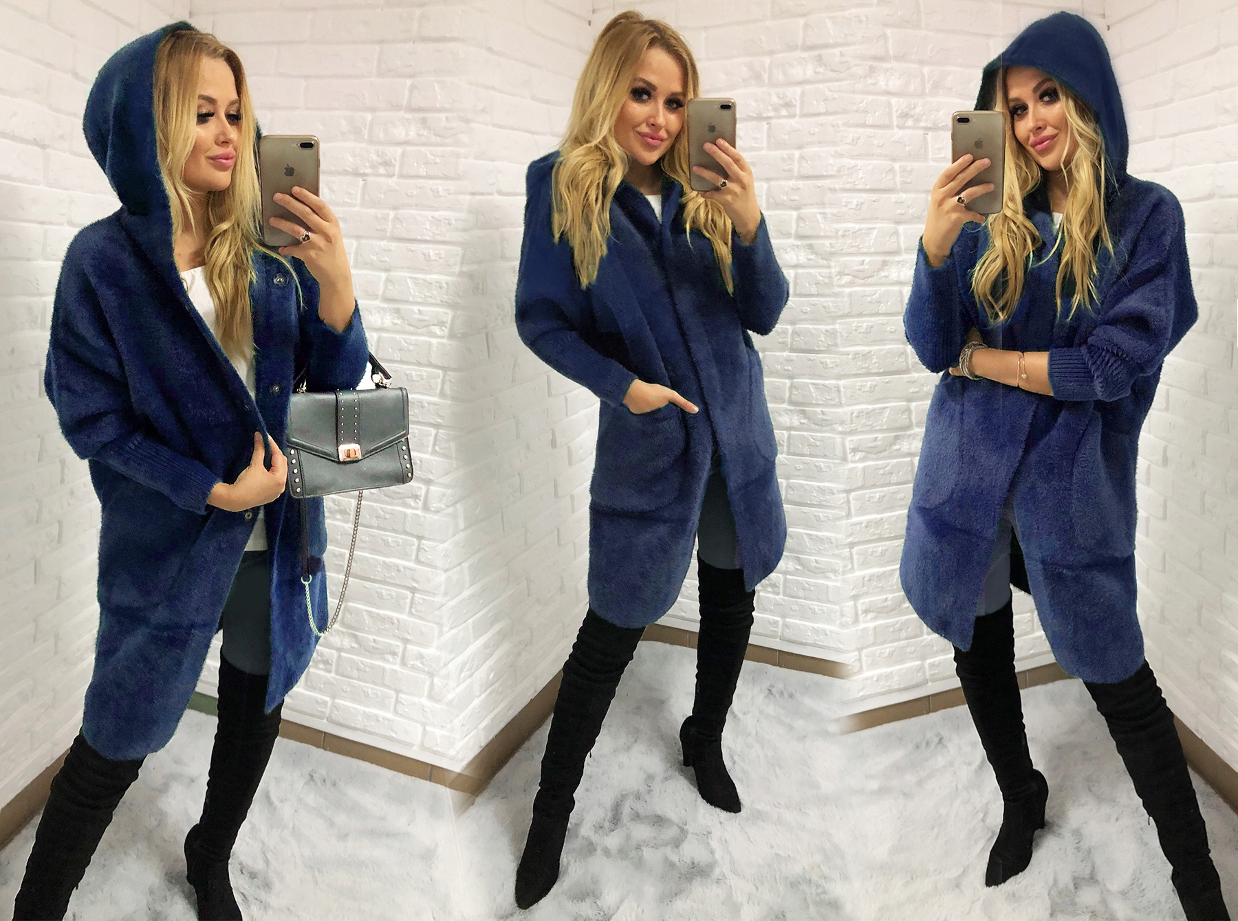 ALPAKI PŁASZCZ kurtka WEŁNA KOLORY oversize DŁUGI Kolekcja ciepły