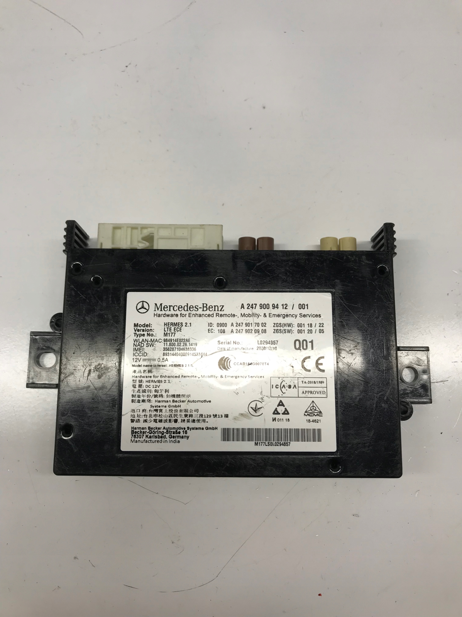 Řídicí Modul Mercedes A2479009412