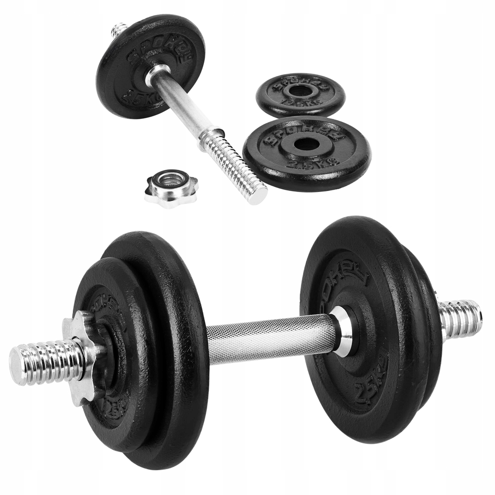 Regulovatelná litinová činka z oceli Osa Sada pro cvičení 9.5 kg Spokey