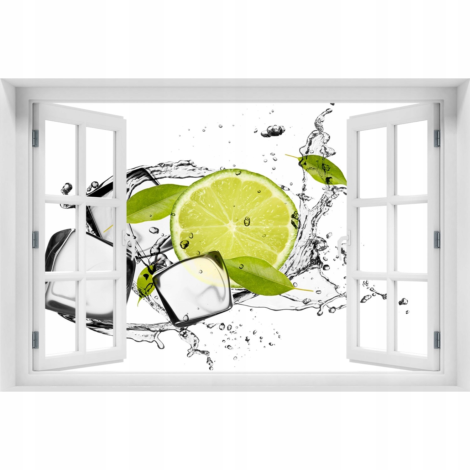 

Naklejka 3D Okno na ścianę Limonka z lodem 90x60