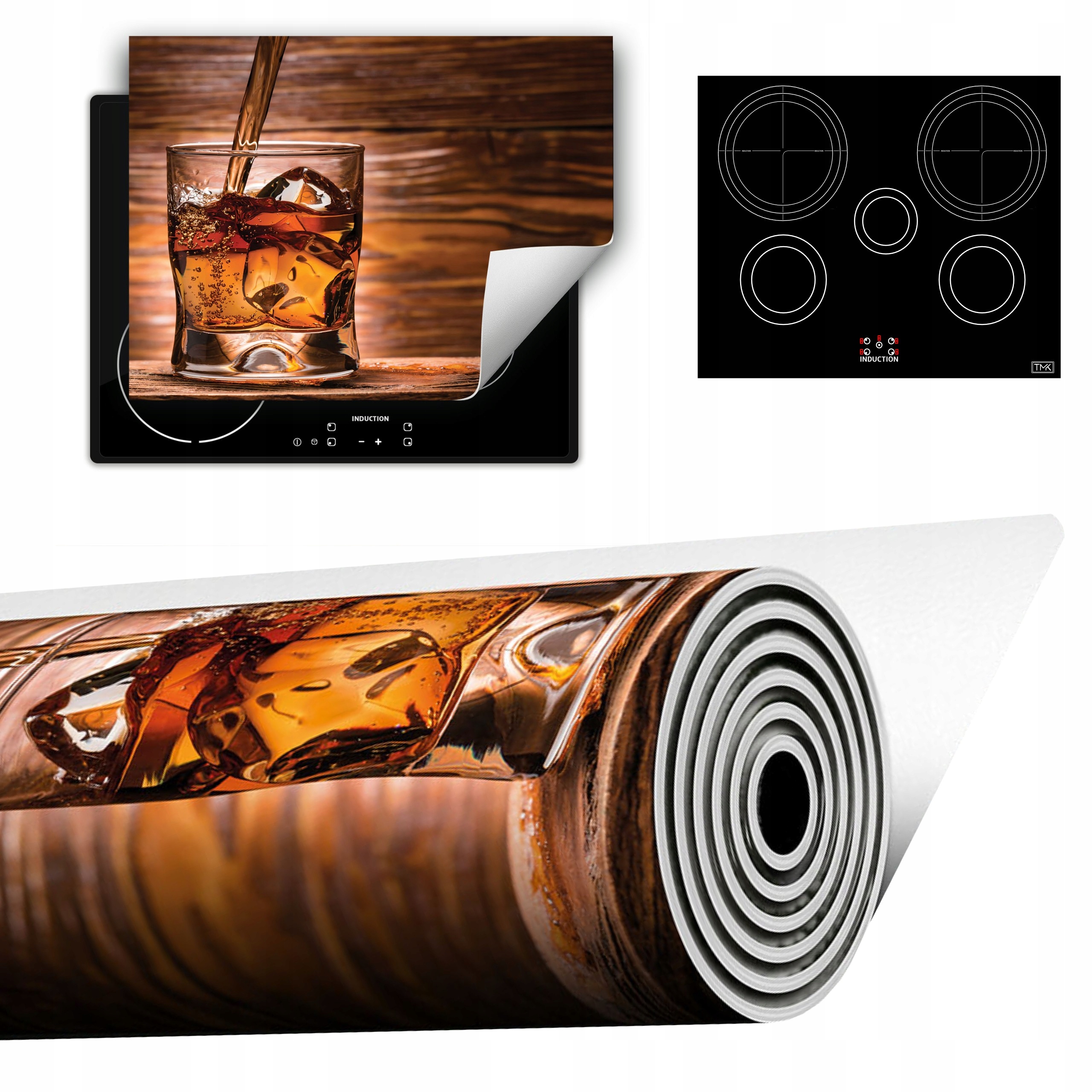 Vinylová Podložka Do Kuchyně Více Místa 70x52 Whisky dřevo