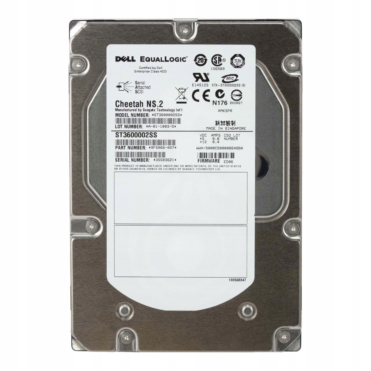 Dell Equallogic 600GB 10K SAS-2 3.5'' ST3600002SS