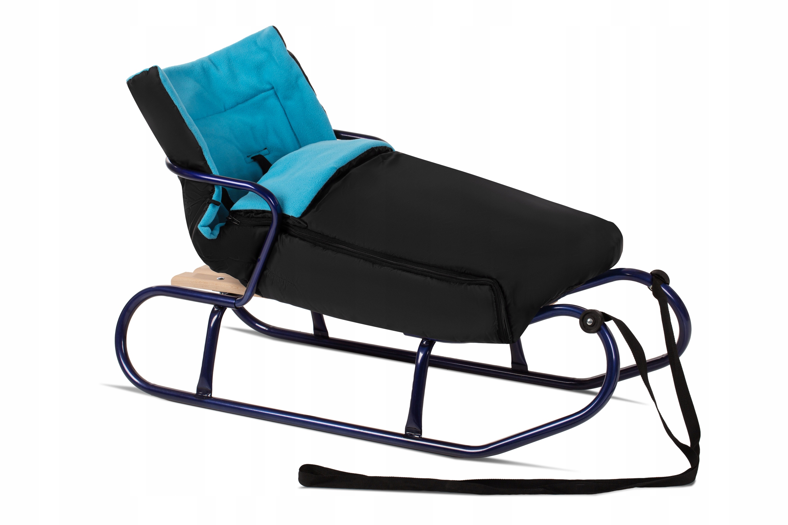 Polskie Sanki dla dzieci z oparciem i śpiworkiem