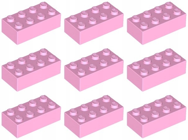 

Lego 3001 Klocek 2x4 różowy jasny (20g) 9 szt.