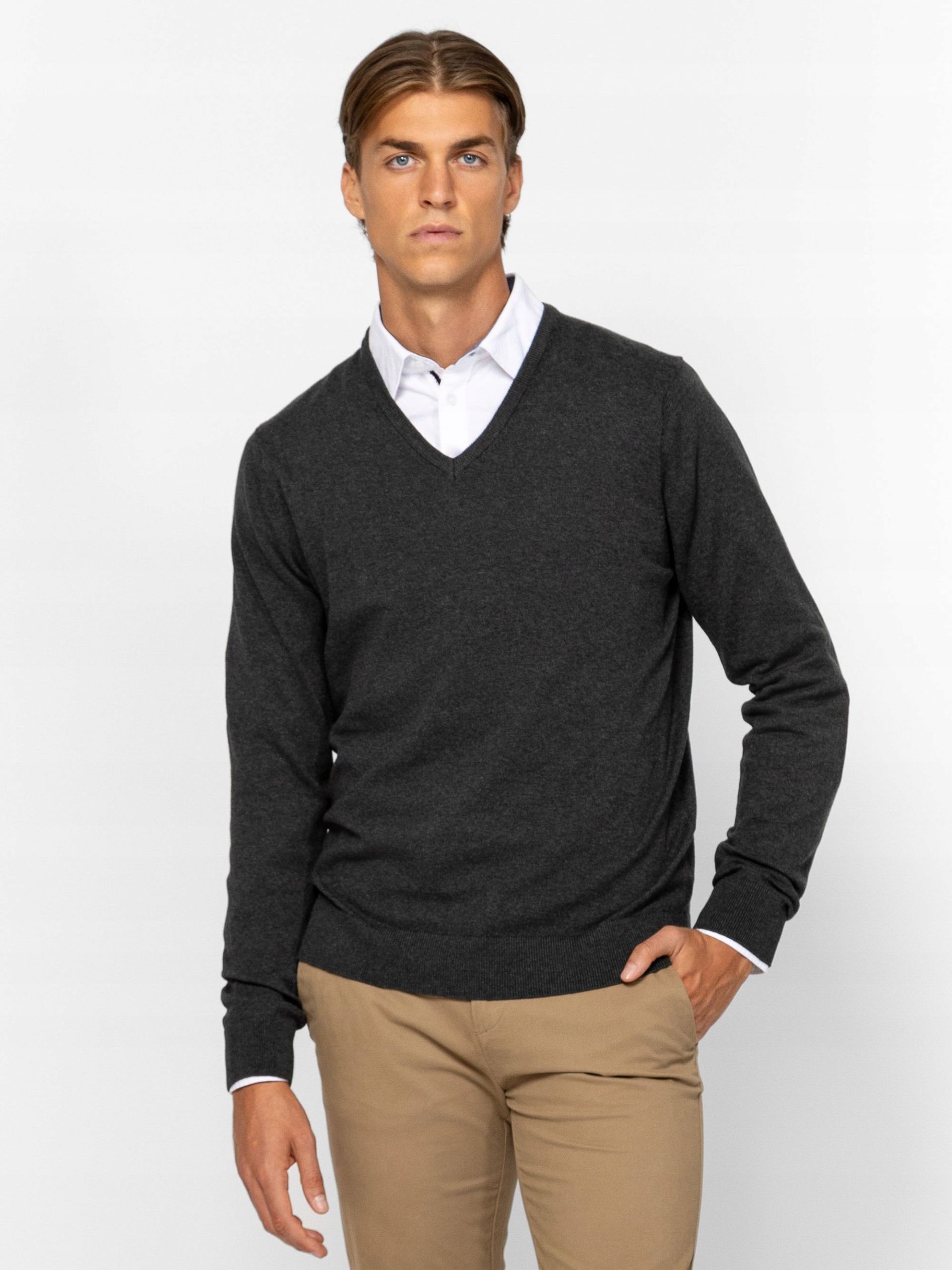 Heavy Tools Pánský Klasický Svetr Hidro Rabbit Ocelový S