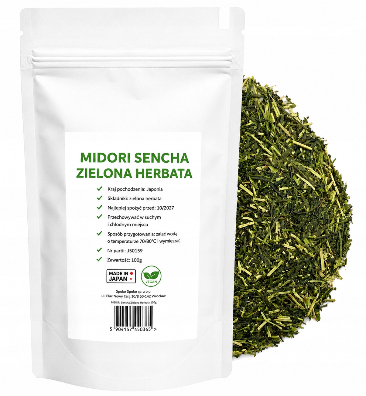 Sencha Japońska Zielona Herbata Premium 200g Pierwszy Zbiór 2x 100g