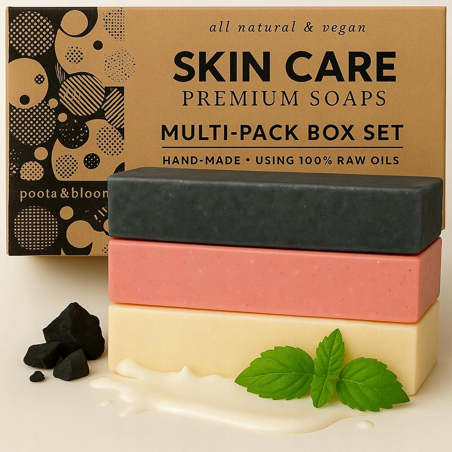 Sada 3 Ks Mýdel Kozí Mléko Přírodní Čištění Zdravá Pokožka