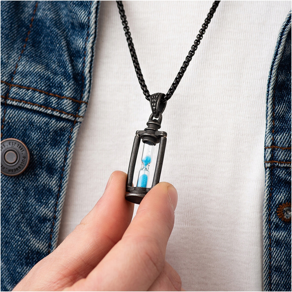 Zawieszka męska stalowa wisiorek KLEPSYDRA proszek OKSYDOWANA stal 316L Kod producenta SZ0447#O-B