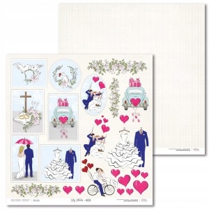 Laserowe Love Papier 30x30cm Lily Flower Ślub.
