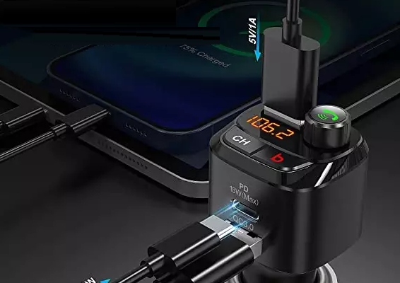 TRANSMITER FM ADAPTER BLUETOOTH USB SD MP3 QC 3.0 Źródło sygnału bluetooth karta pamięci USB