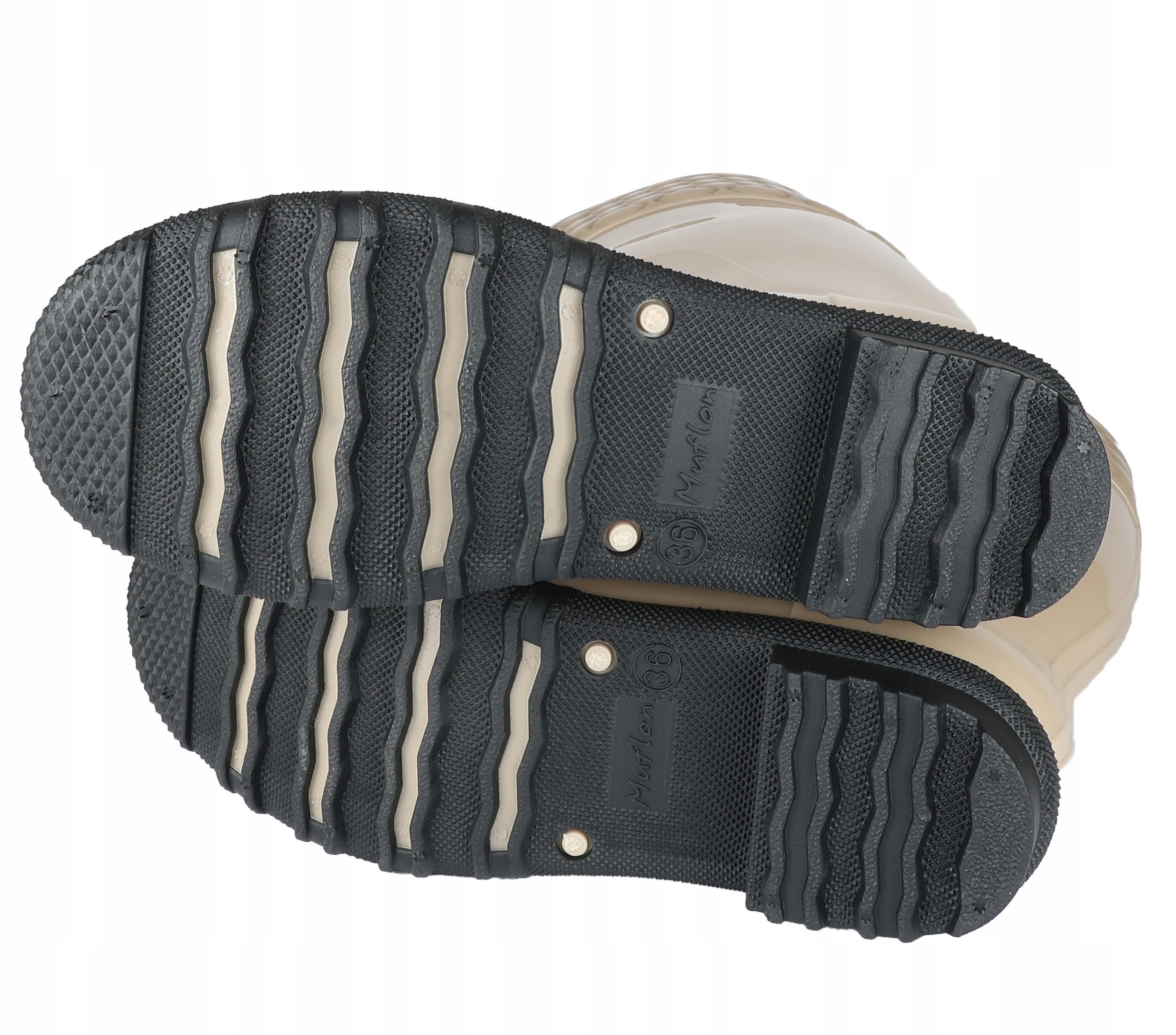 POLSKIE STYLOWE KALOSZE / GUMOWCE MUFLON BEŻ 41 Zapięcie wsuwane