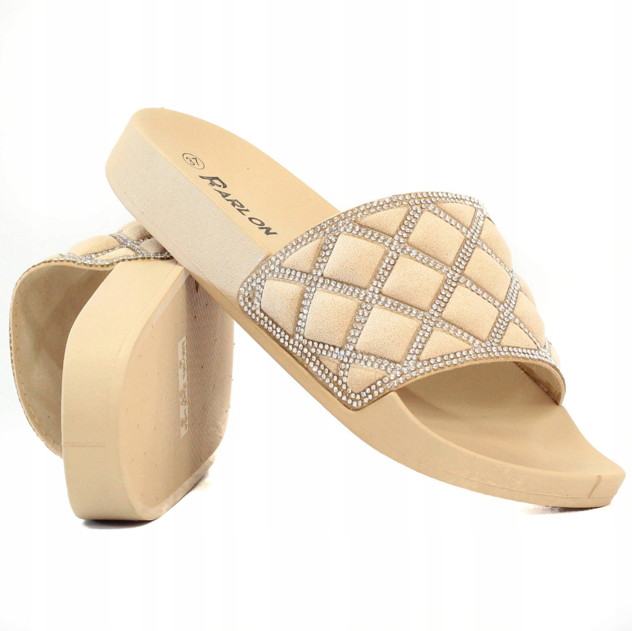 KLAPKI DAMSKIE STYLOWE BUTY ELEGANCKIE PIKOWANE Materiał zewnętrzny inny