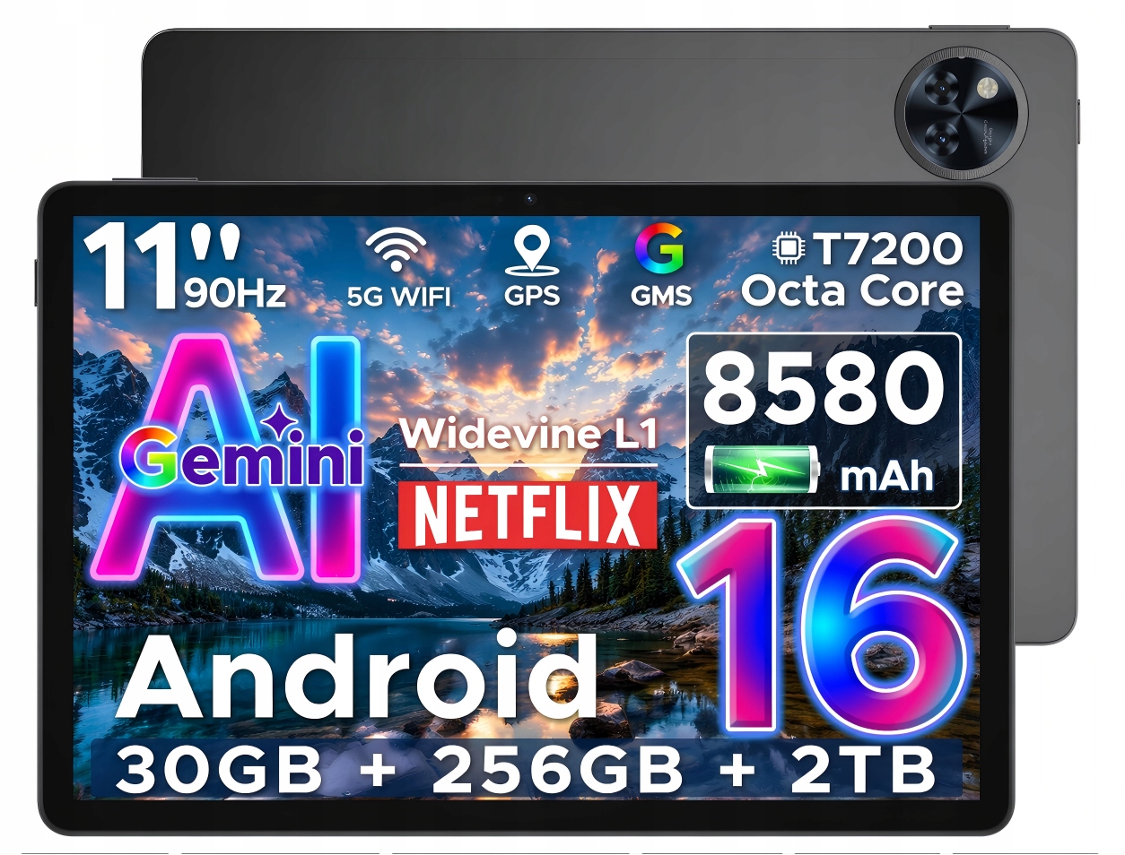 Tablet Doogee U11PRO 11"Android 30+256GB 8580 mAh 13MP/90Hz/OTG/WIFI/2TB Tf