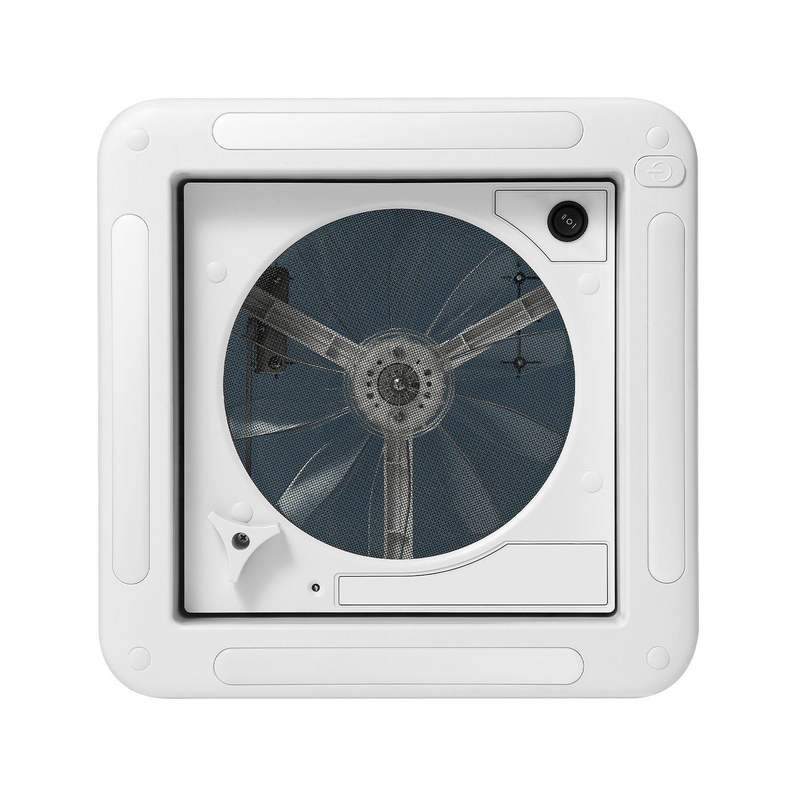 Ventilátor pro střechu karavanu/obytného vozu 28x28cm, 12V, s vestavěným Led osvětlením