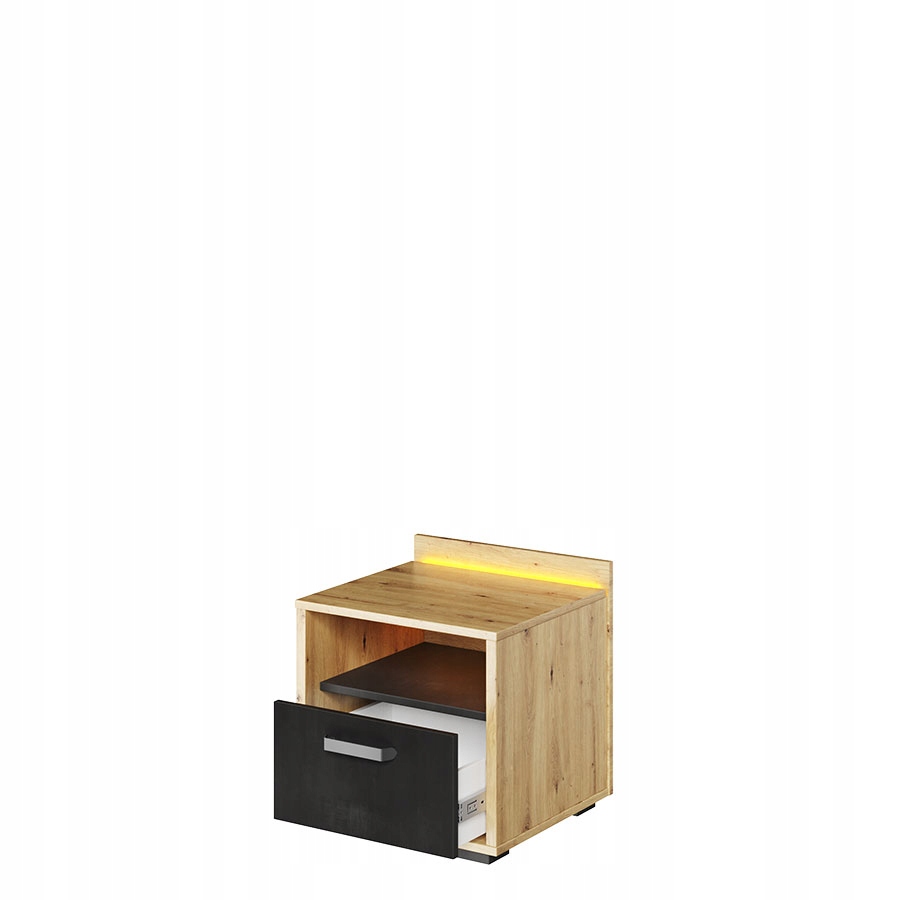 Stolik nocny szafka QB-10 + LED komoda QUBIC Kod producenta QB-10
