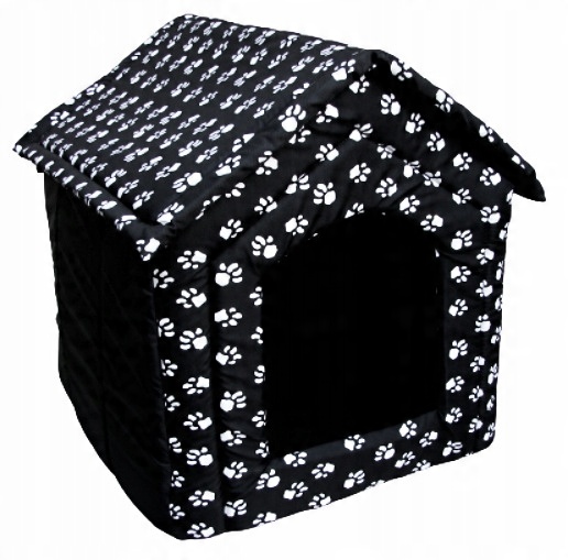 

Petsbed Legowisko buda czarna w łapki 60 x 57 cm