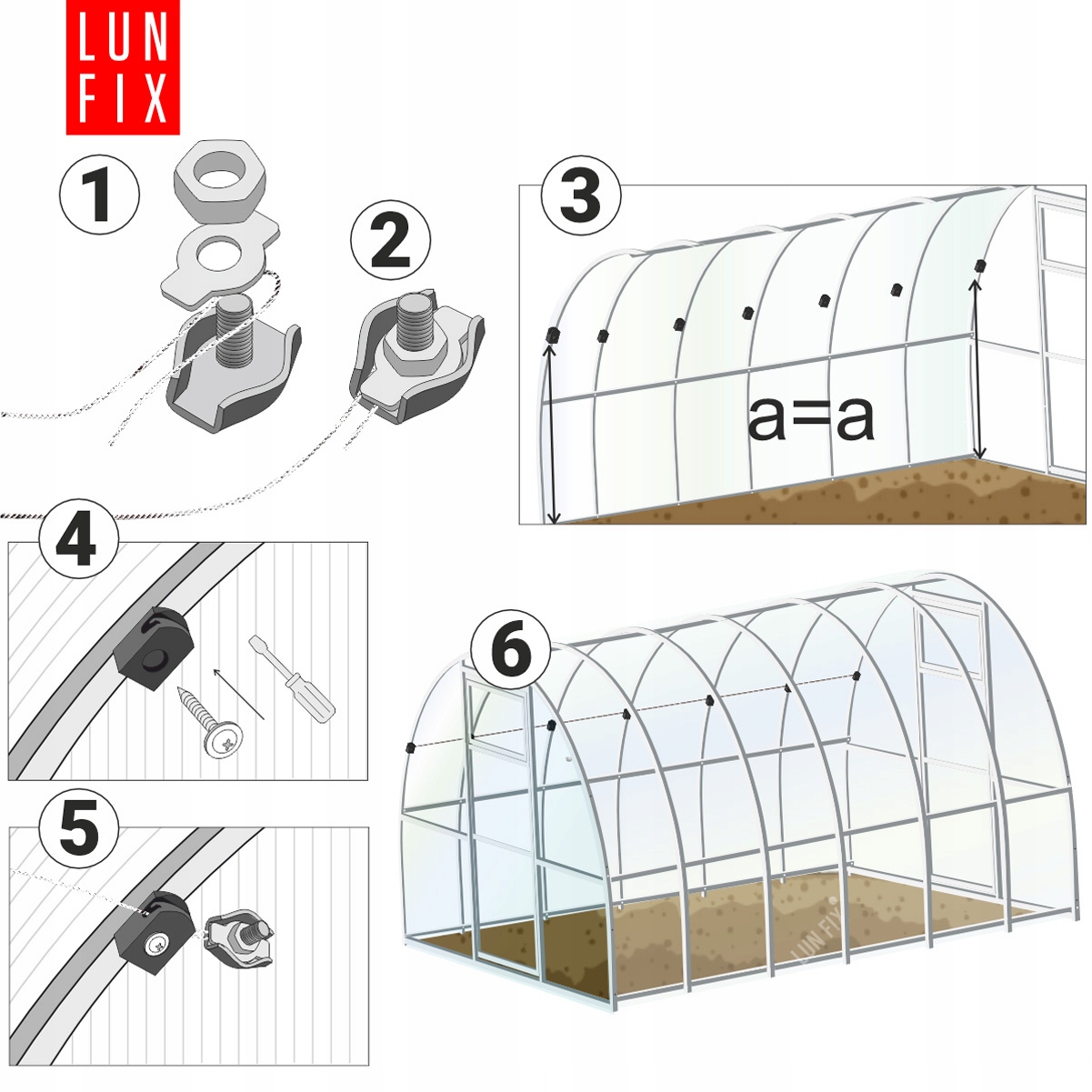 Zestaw do podwiązywania roślin w szklarni 6m Szerokość 1 m