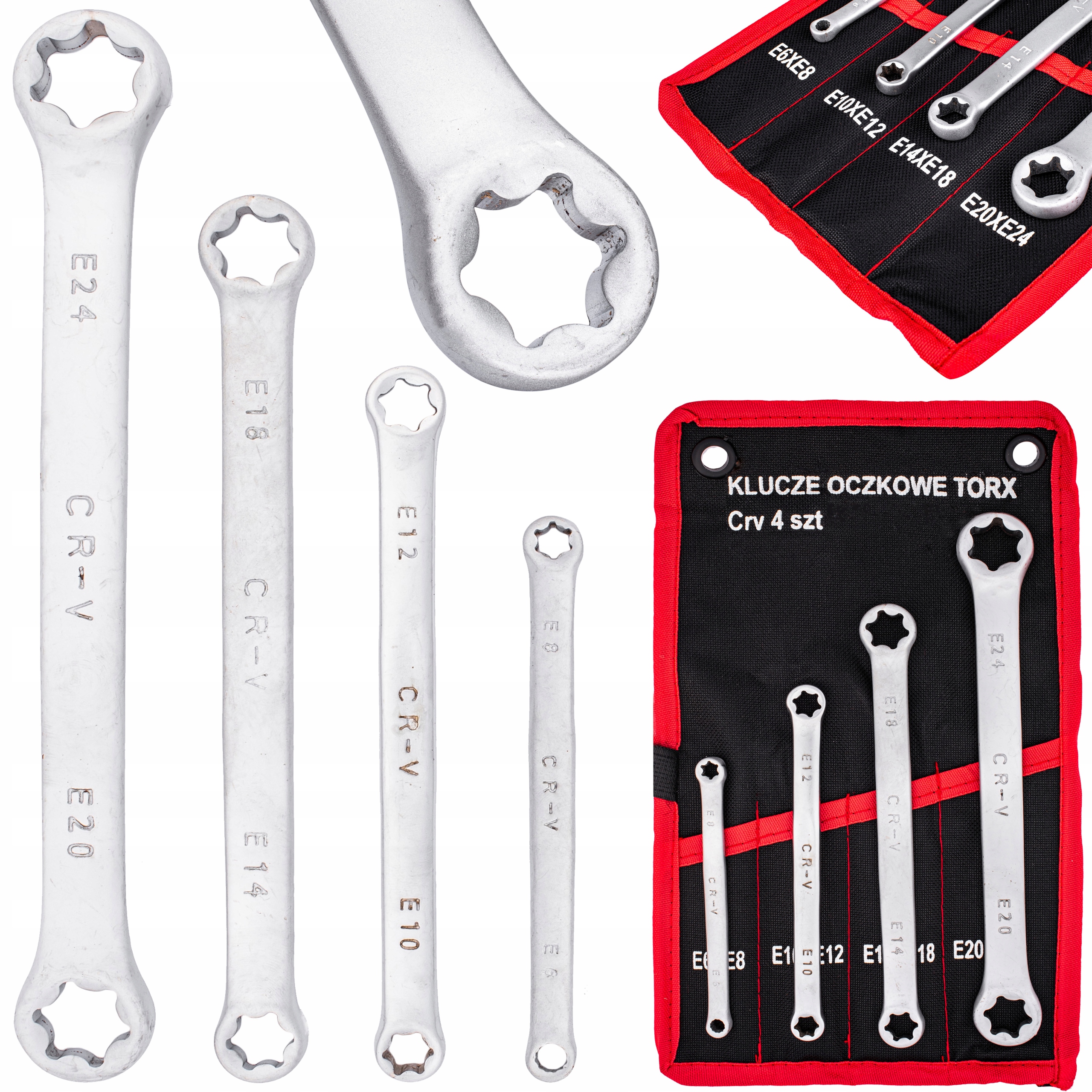 

Klucz Klucze Oczkowe Torx 4SZT E6-E24 Płachta