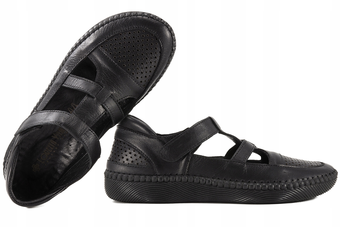 Loretta Vitale HY/777 Dámské Polobotky Ažurové Kožené Sandály