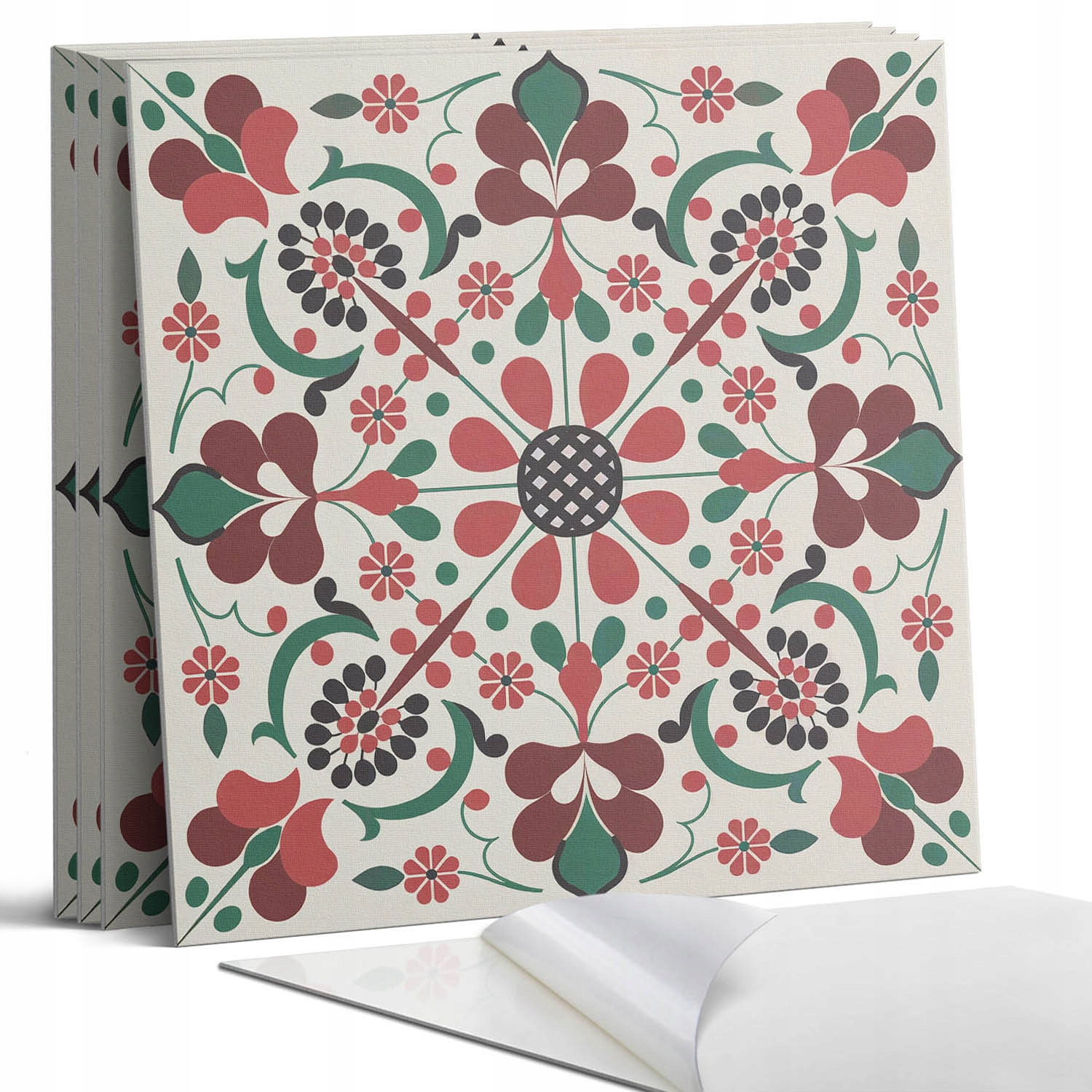Balíček Pvc dlaždic Květiny v rovnováze symetrický design 4 x 50 x 50 cm