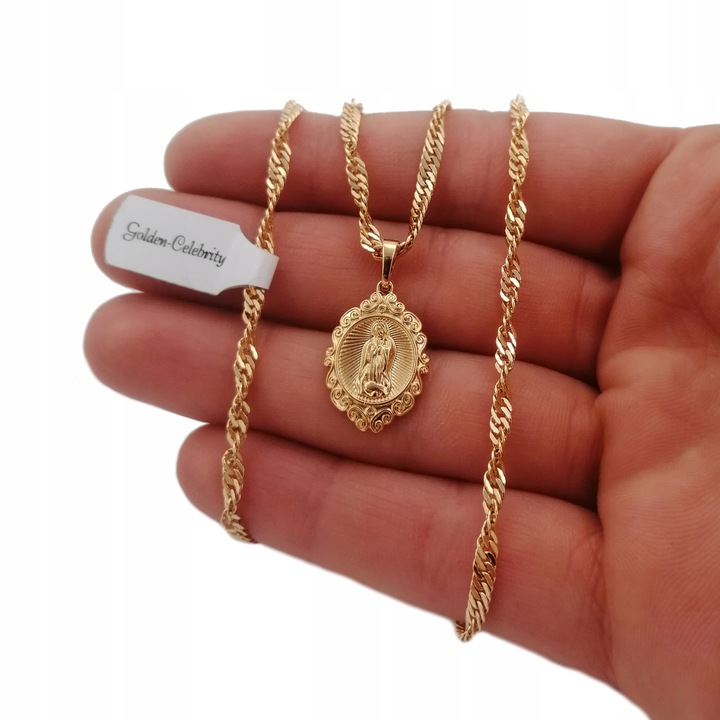 ZŁOTA ZAWIESZKA MATKA BOSKA 18 KARATÓW GWARANCJA Materiał pozłacany stal