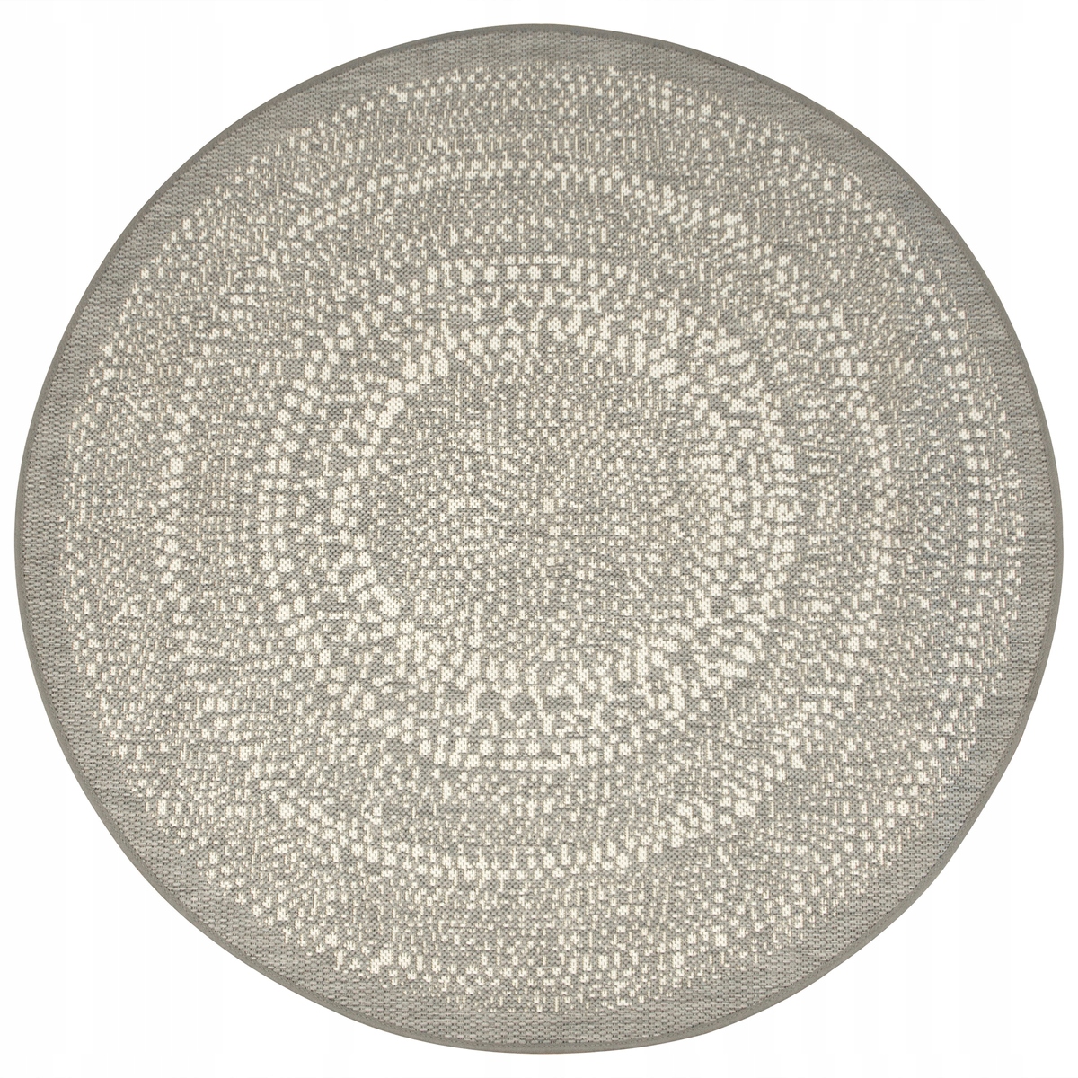 

śr. 120 cm Okrągły Dywan Sizal Krem Szary W Kropki