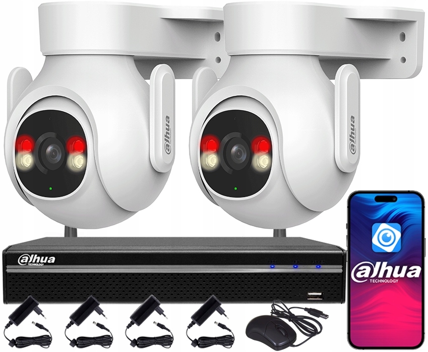 Monitorování Wifi 5MPx Dahua 2 kamery P5B-PV Venkovní otočné duální světlo