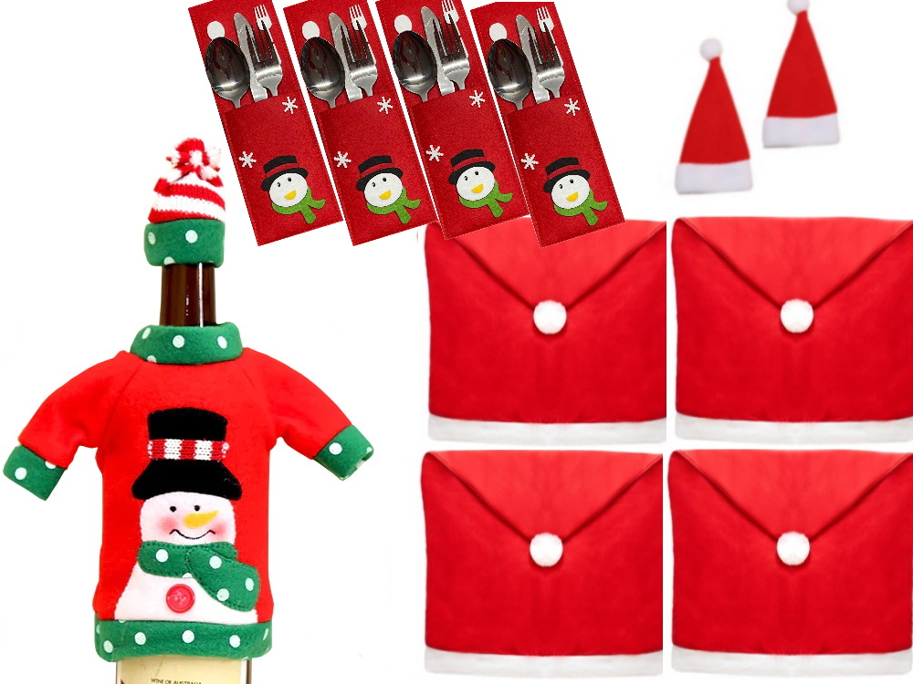 

Zestaw etui na sztućce butelkę krzesła 11elem