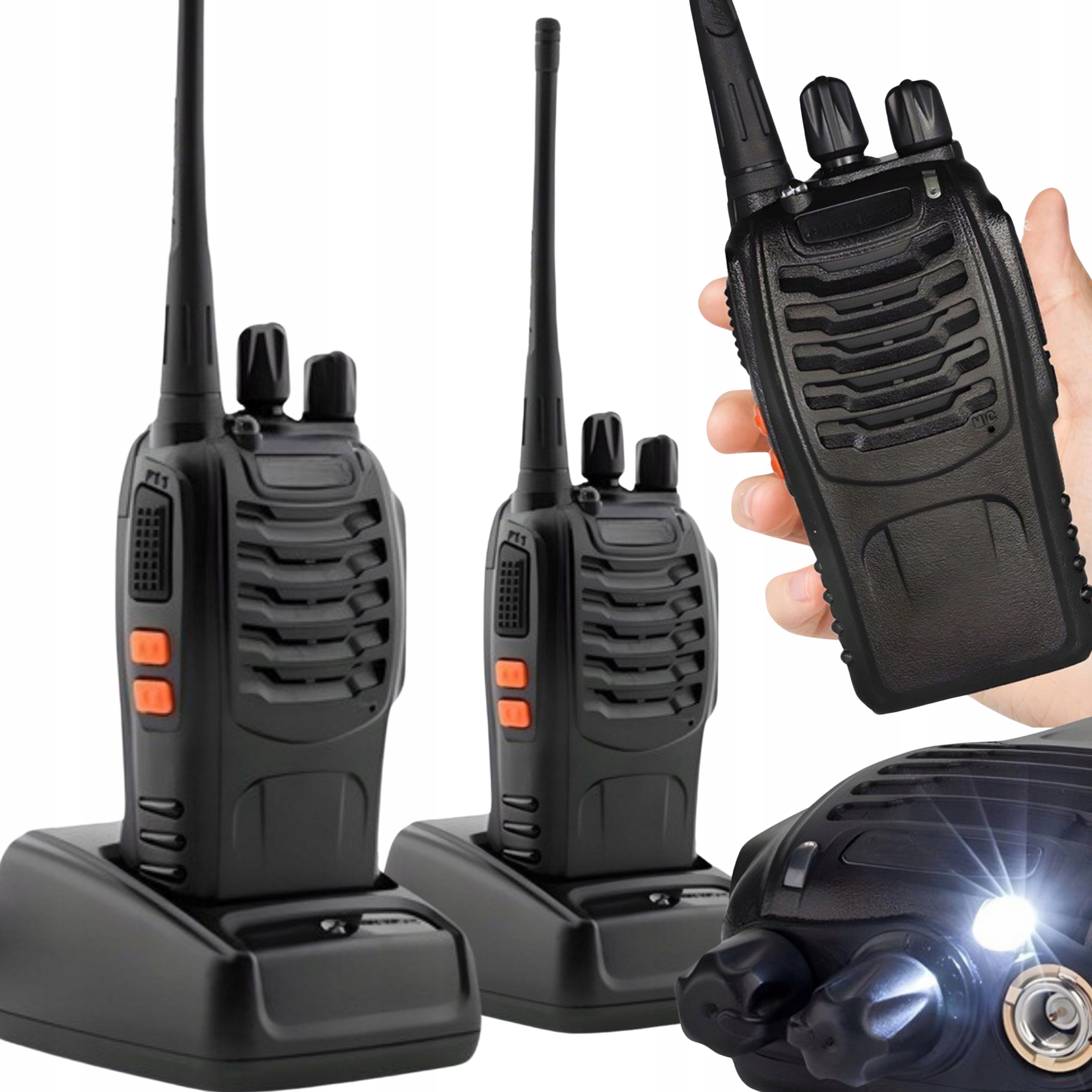 2x Krótkofalówka Baofeng BF-888S 2 Sztuki 16 Kanałów Latarka Walkie Talkie