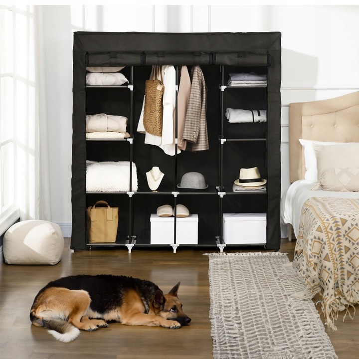 SZAFA TEKSTYLNA MATERIAŁOWA SKŁADANA REGAŁ PÓŁKI Wysokość 170 cm