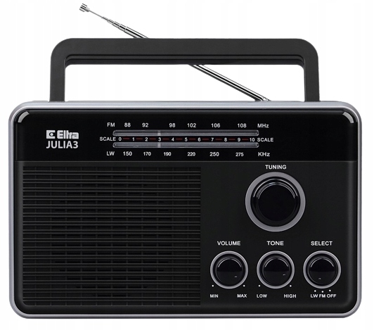 Eltra radio sieciowe bateryjne Julia 3 odbiornik Fm Lw wejście słuchawkowe