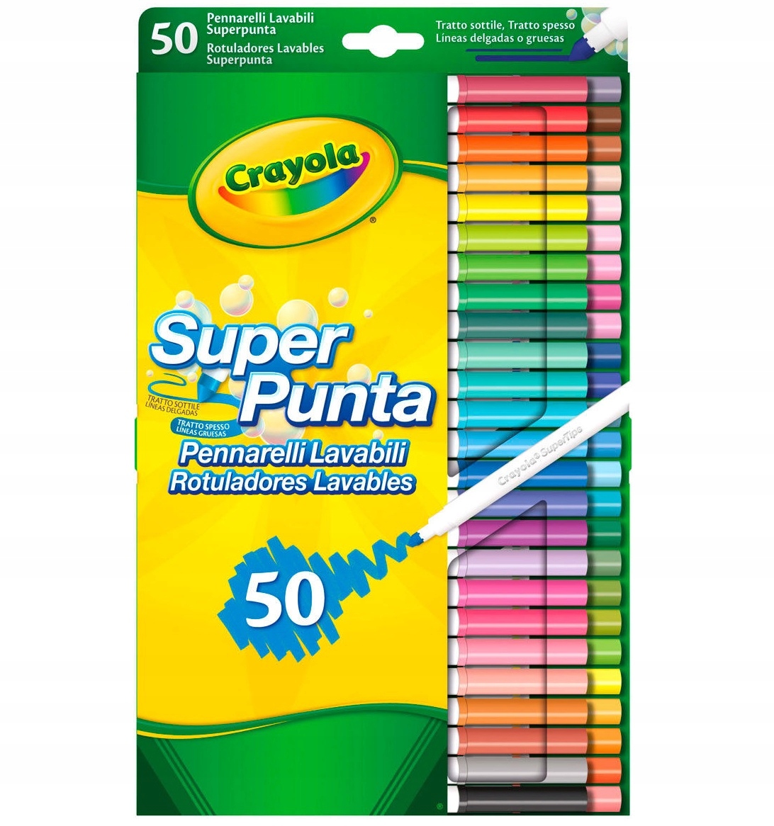 Crayola Flamastry Multi-Kolor Zmywalne Pisaki 50
