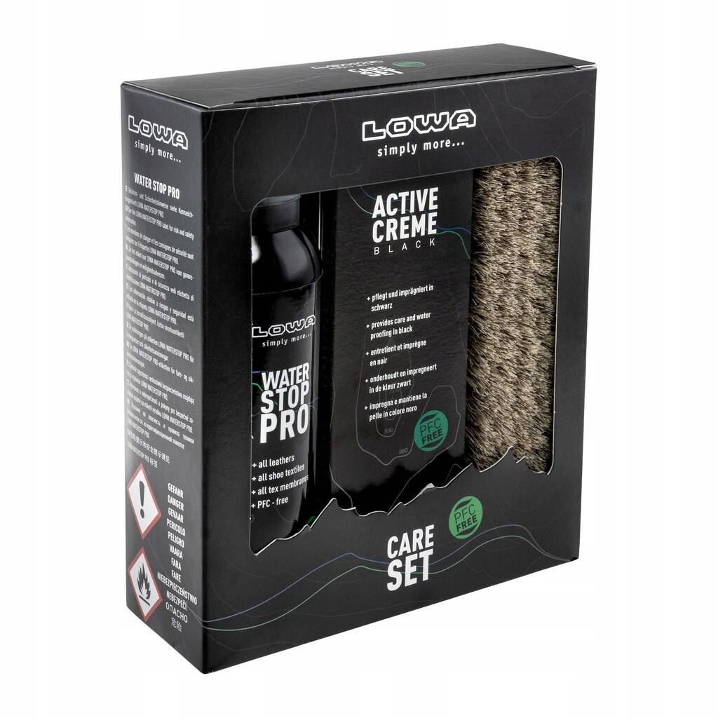 Zestaw do czyszczenia pielęgnacji butów obuwia skóra Lowa Care Set Black