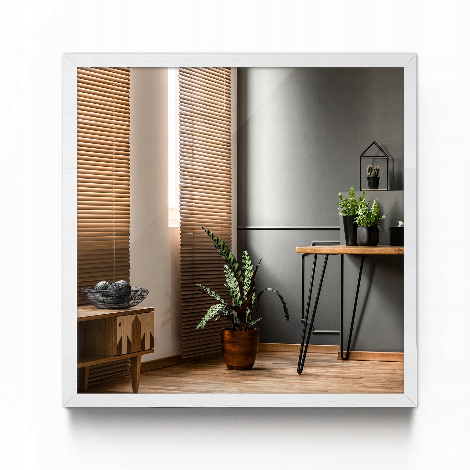 Štvorcové zrkadlo do predsiene, rám Mdf 50x50