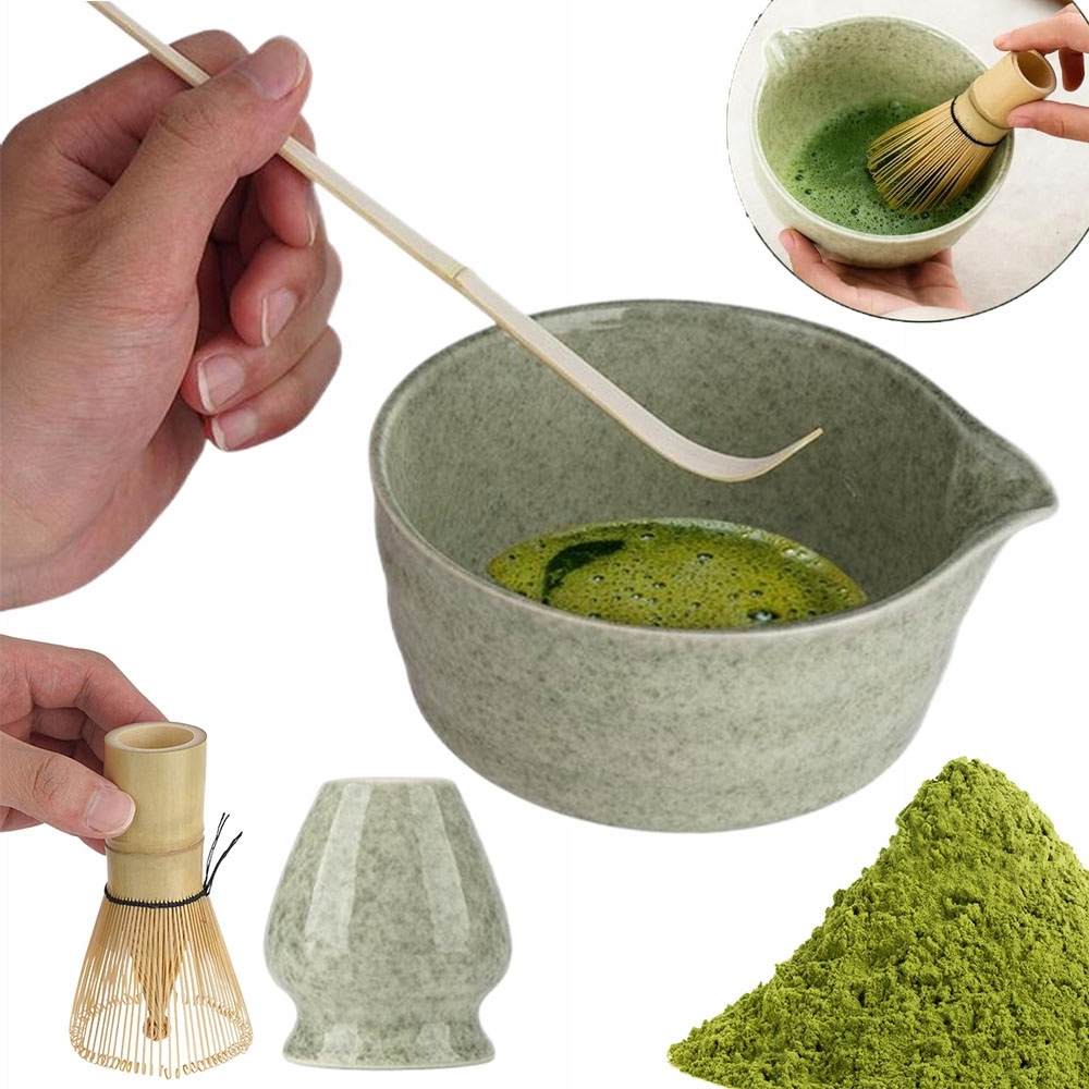 Levně Japonský Čajový Set Matcha: Bambusová Šlehací Metla, Mísa, Lžíce