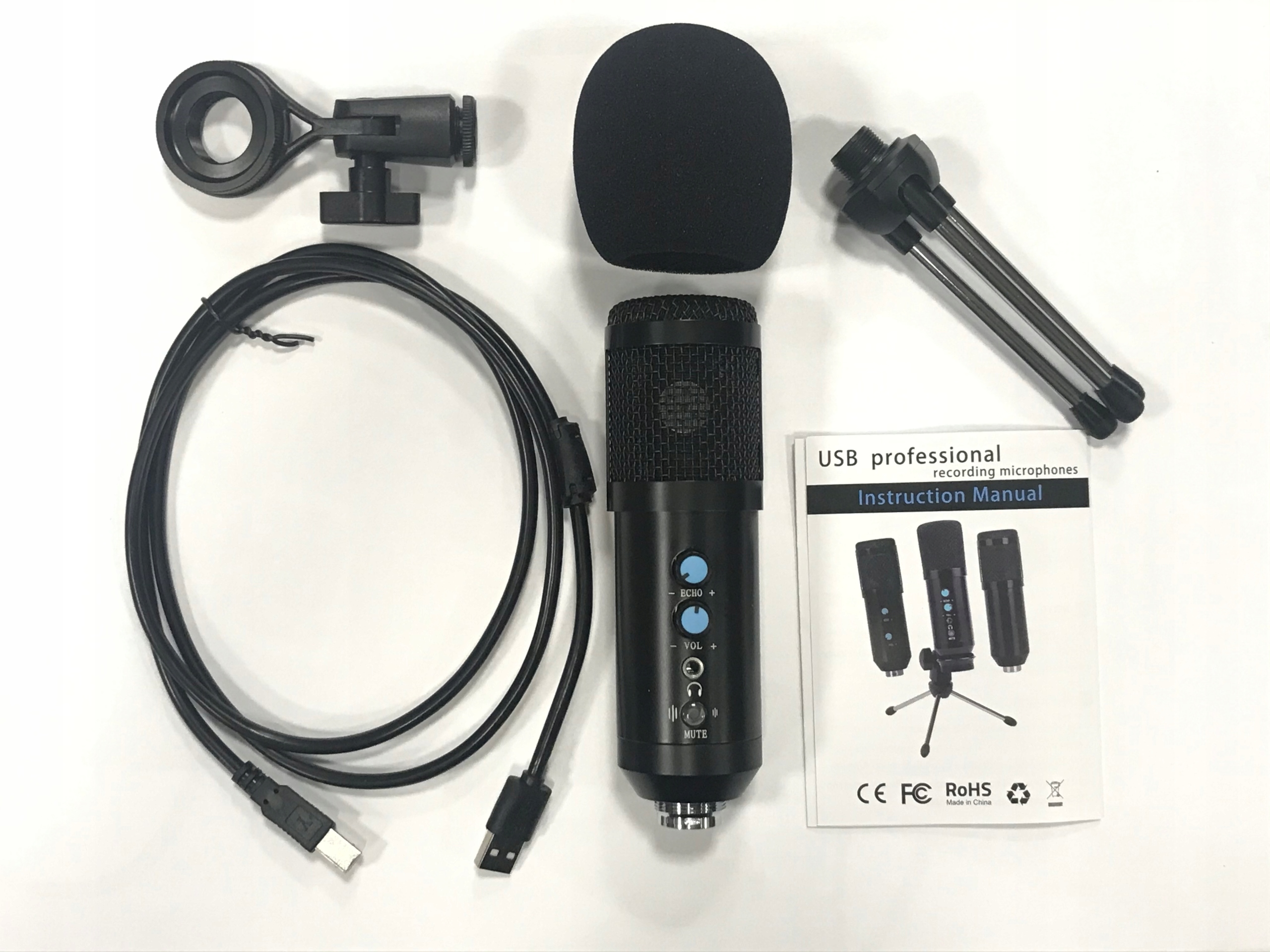 BM-01 MIKROFON POJEMNOŚCIOWY USB GAMER + POP FILTR Kod producenta BM-01