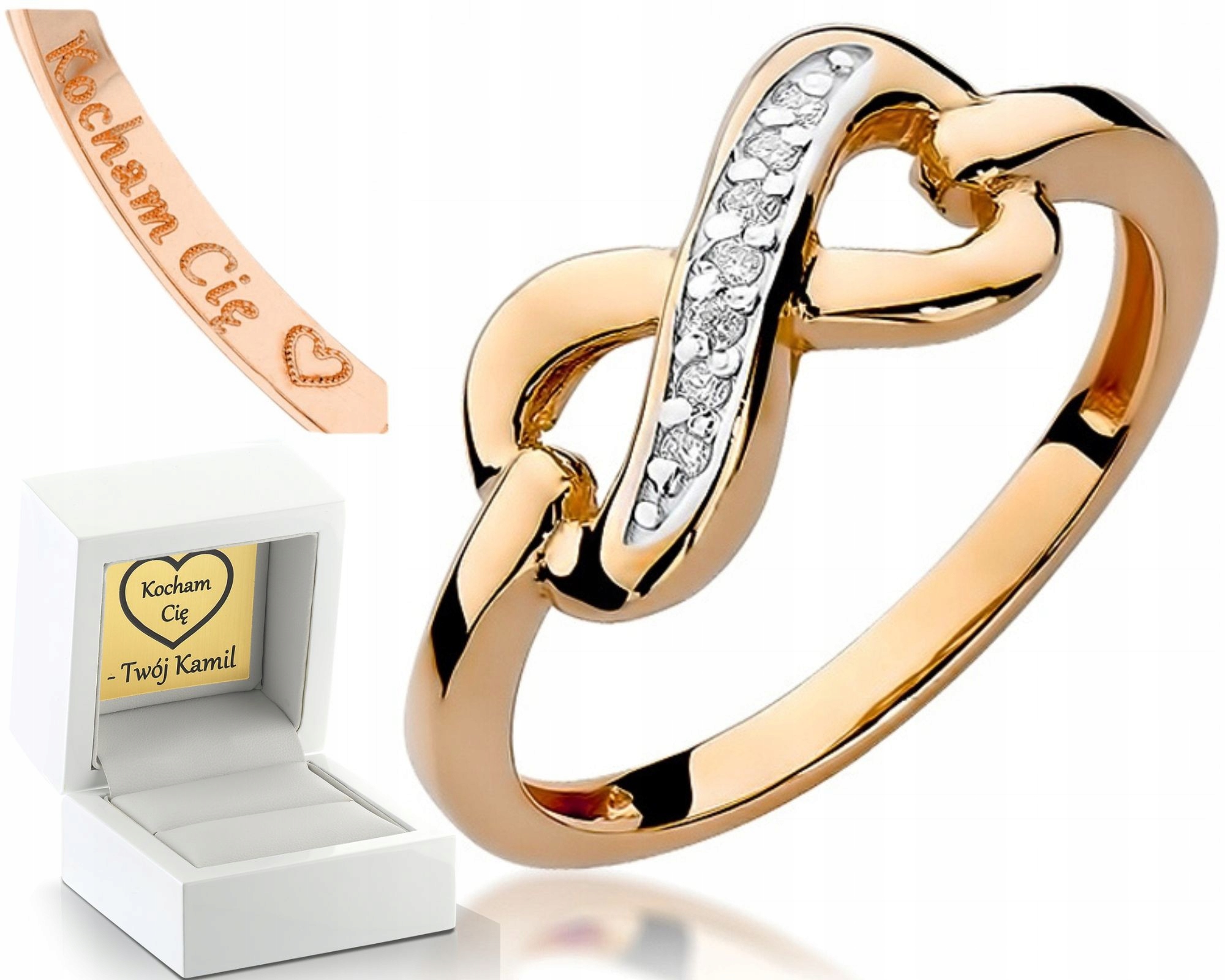 Prstýnek Brilianty Růžové Zlato Gravírování BONUS585