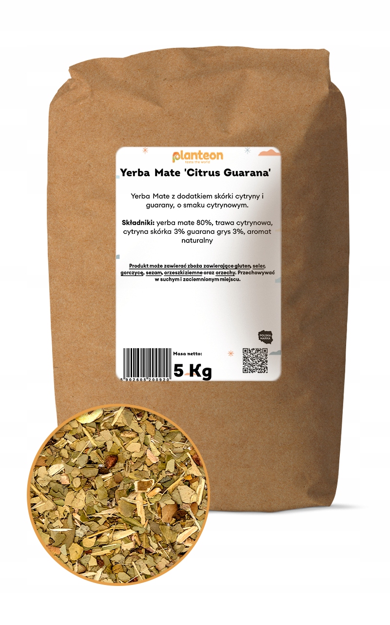 Levně Yerba Maté 'Citrus Guarana' 5 kg, kvalitní cesmína paraguayská pro přípravu nápoje