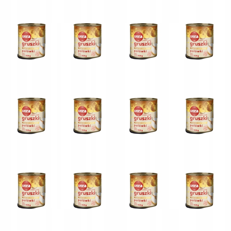 Hrušky půlené v sirupu 820/460 g Vera X12