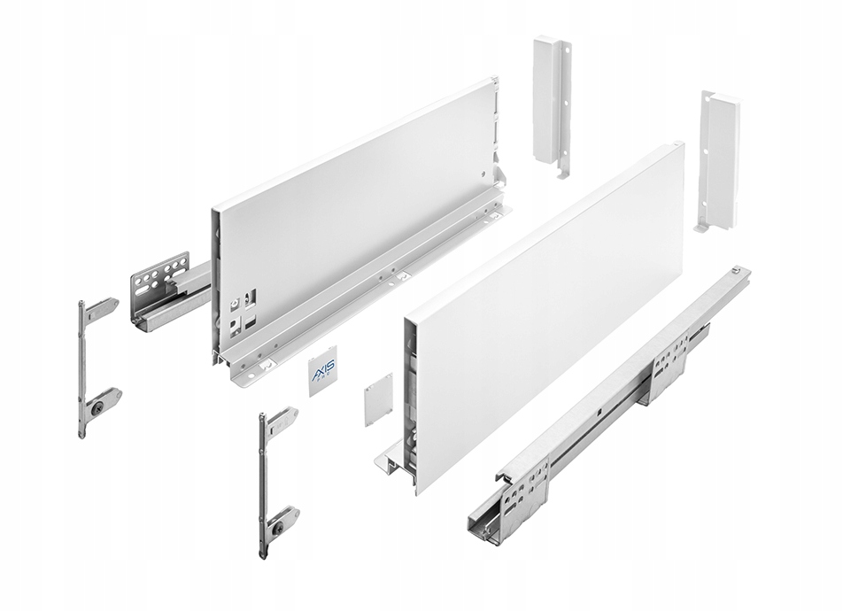 Szuflada GTV Axis PRO biała wysoka 450 H167 L450 3D Cichy Domyk 40kg