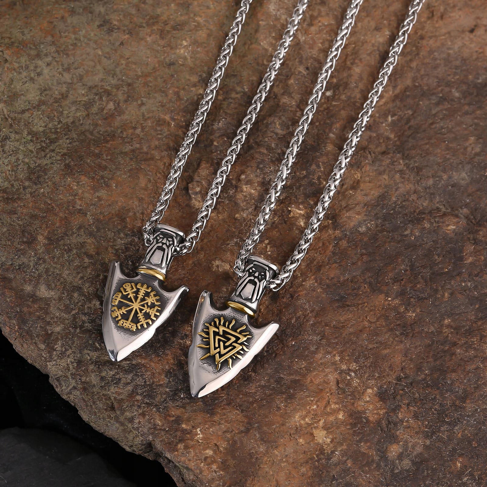 Wisiorek Męski Nordyckie Ostrze Symbol Vegvisir Marka Inna marka