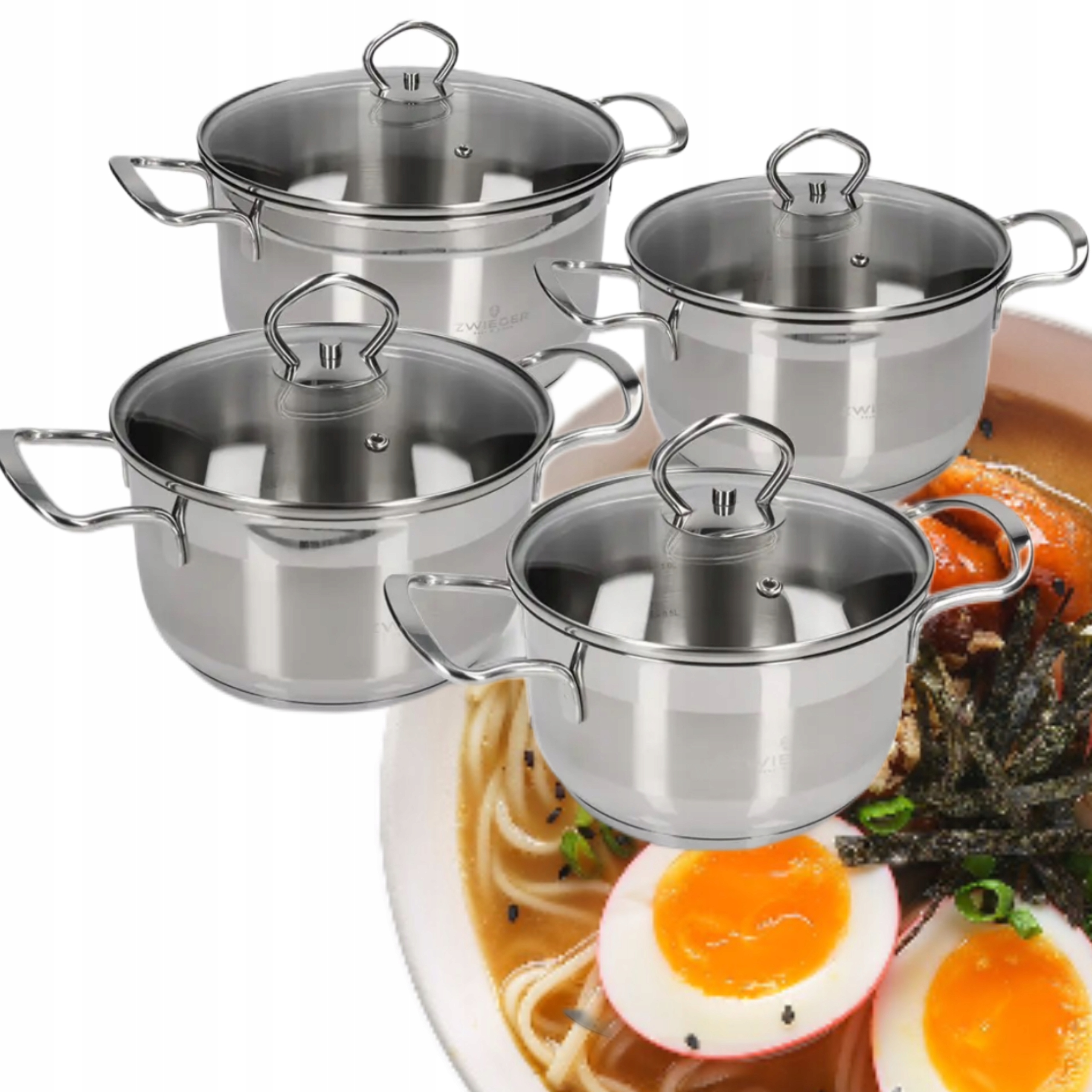 Sada 4 Hrncov 8 Ks Kuchynských Nerezová Oceľ Premium Zwieger Lovro
