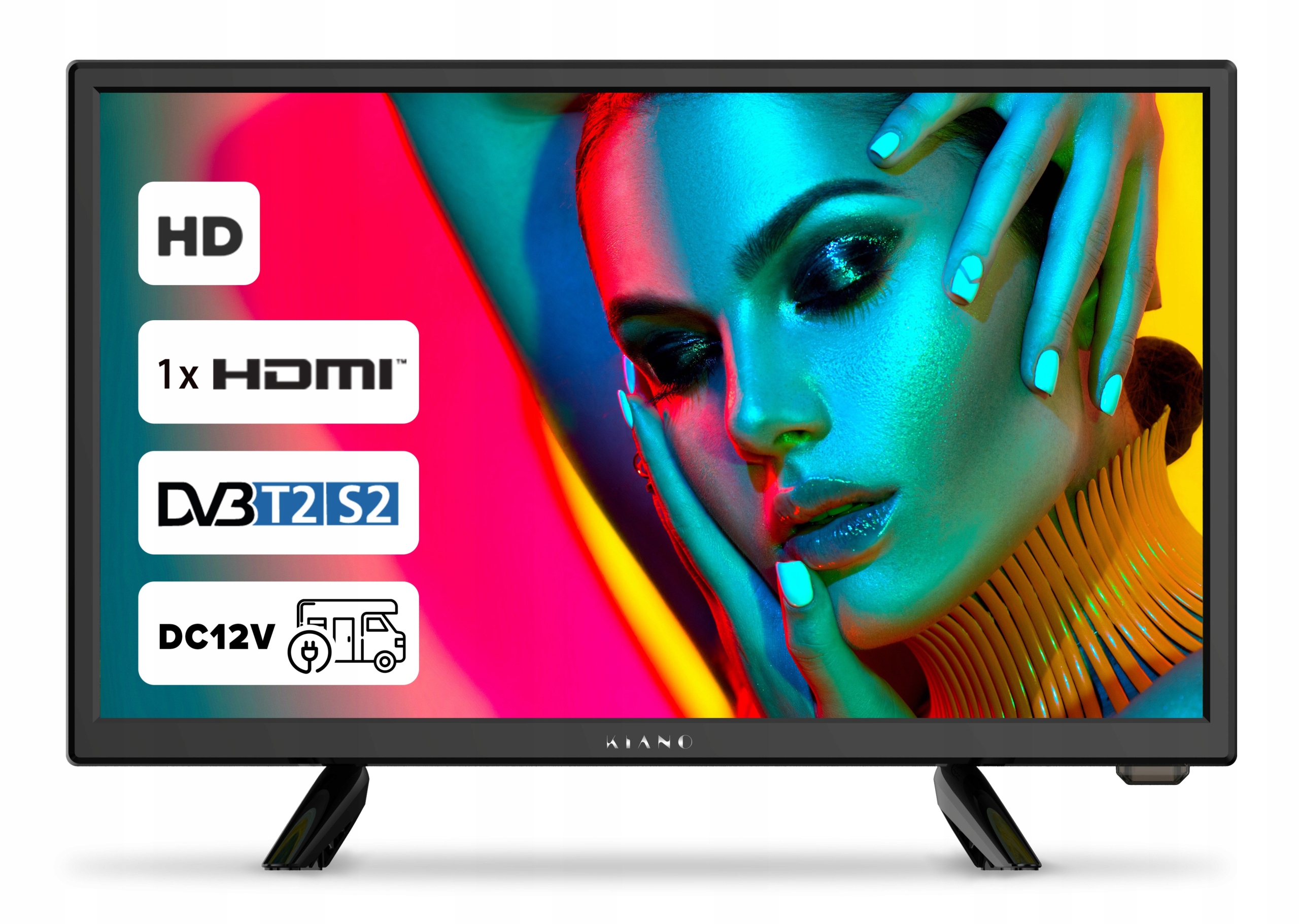 Telewizor przenośny KS19T 19 cali turystyczny Tv Led z tunerem DVB-T2 12V
