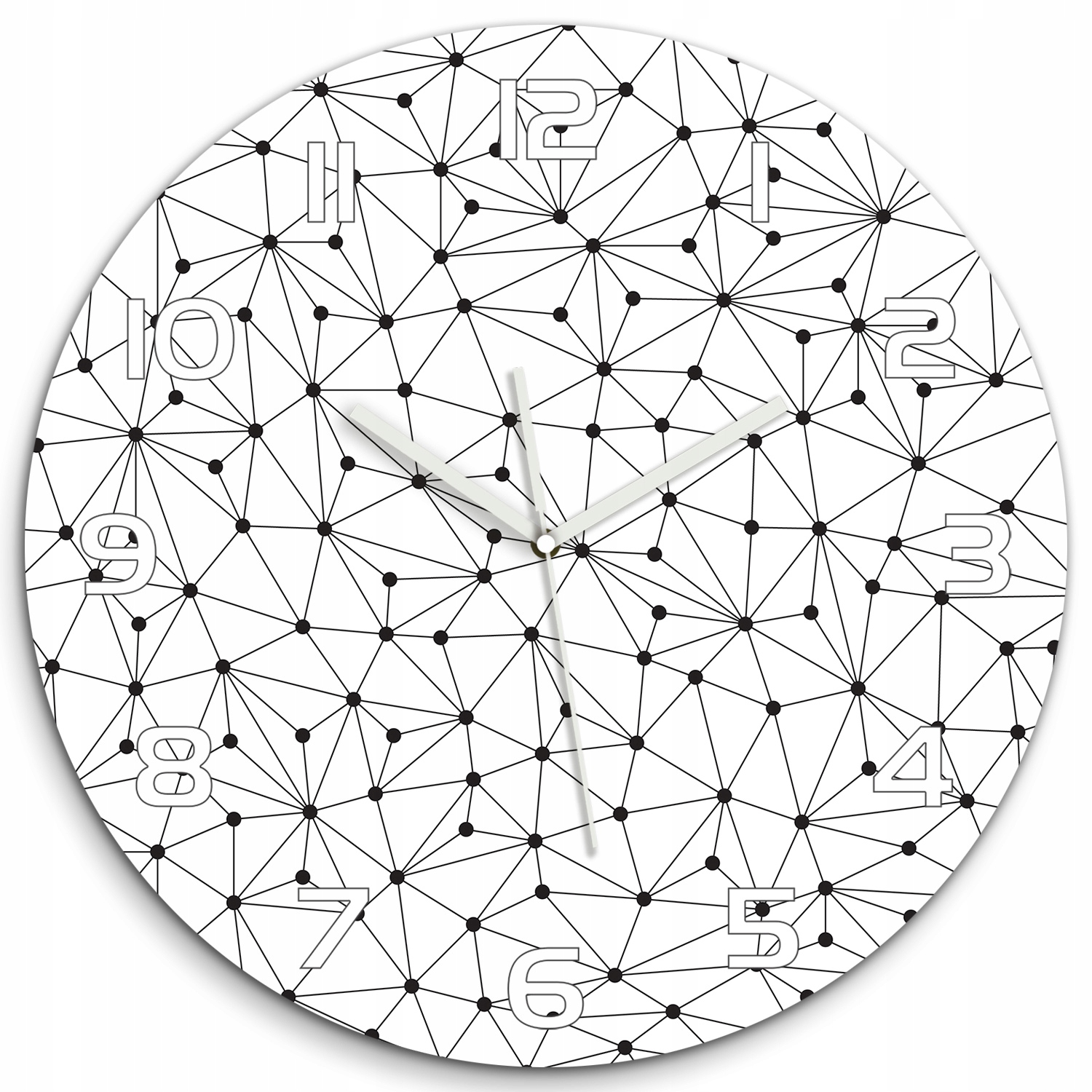 

Zegar ścienny ze szkła, duży Linie i okręgi fi 60